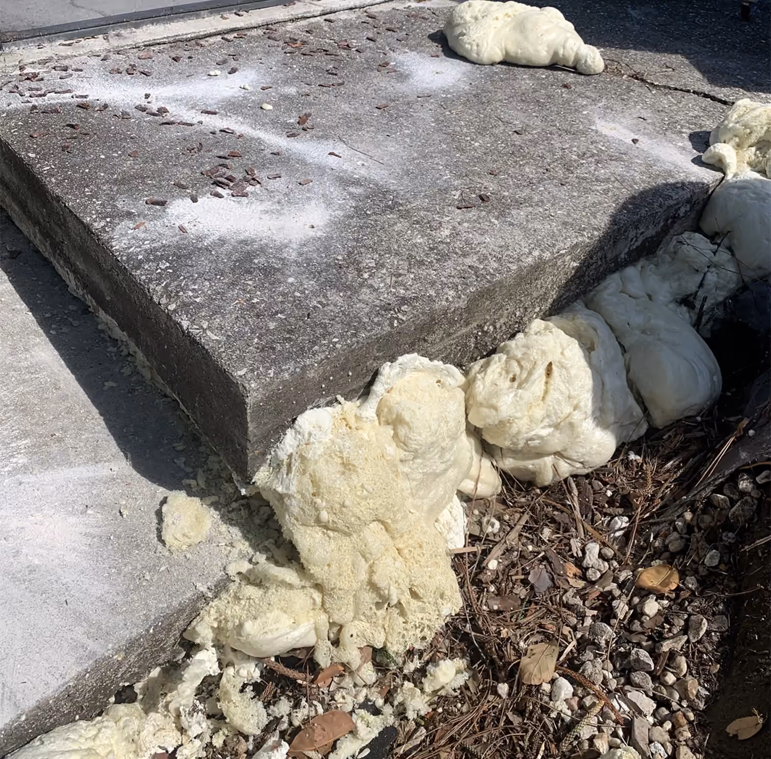 Sidewalk after erosion remediation